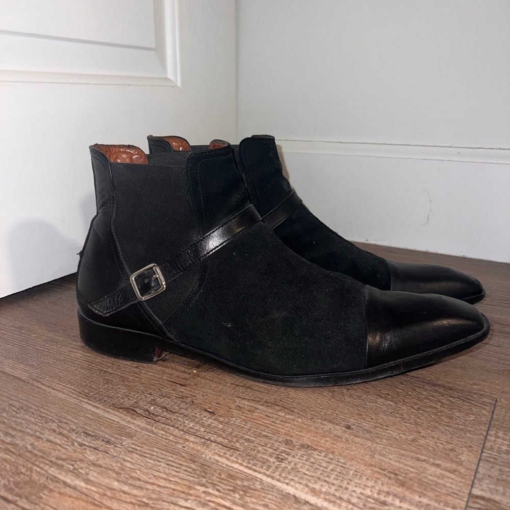 Cuoio Men's Black Genuine Leather Ankle Boots